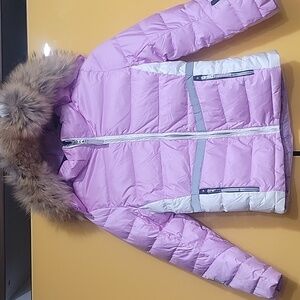 Bogner Girls' Light Pink and White Down Jacket 7-9 Years Old